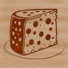 Delicate Cheese Outline Illustration A simple outline illustration of a wedge-shaped cheese with various textures and details.