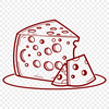 A digital illustration of a wedge-shaped cheese, created as an SVG file for easy editing and customization.