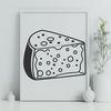 Beautiful Wedge of Cheese Design A digitally created illustration of a wedge of cheese with intricate details and texture.
