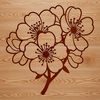 Cherry Blossom SVG Clip Art A vector graphic representation of a single cherry blossom in bloom, suitable for digital design applications.