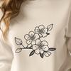 Blossoming Beauty SVG File A detailed illustration of a cherry blossom in full bloom, suitable for digital design projects.