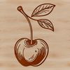 Vector Cherry Design for Craft Projects A stylized illustration of a single red cherry with a smooth surface.