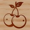 Glossy Cherry Illustration A stylized illustration of a single cherry fruit with a glossy surface.