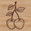 A simple illustration of a cherry fruit in a vector format.