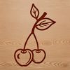 Beautiful Fruit Vector Design A detailed illustration of a single cherry, isolated against a white background.