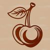 An isolated vector graphic of a ripe red cherry.