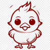 Unique Chick Stencil - Free PNG