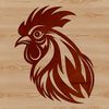Rooster Silhouette SVG Artwork A drawing of a male chicken, also known as a rooster or cockerel.