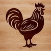 Domesticated Delightful Bird Illustration A detailed illustration of a domesticated chicken standing on a grassy area.