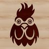 Cute Chicken Silhouette Vector Graphic An SVG vector graphic design featuring a single farm animal, a chicken.