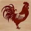 Colorful Rooster SVG Clip Art A colorful illustration of a rooster standing in a farm yard.