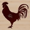 Cute Cockerel Silhouette Vector A vector illustration of a rooster standing on a farm yard, representing common farm animals.