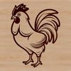 A single-line illustration of a chicken, suitable for vector design.
