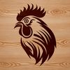 Cockerel Graphic Vector Illustration An ornamental graphic of a farm animal, specifically a cockerel in profile.