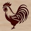 Cocky Rooster Silhouette A stylized illustration of a cockerel standing in a farm yard.