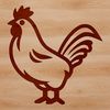 Simple Farm Animal SVG Design A simple line drawing of a chicken in black and white, suitable for vector graphics.