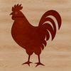Farm Yard Fowl Graphic A simple illustration of a chicken standing on a farm yard.