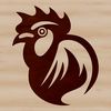 Fowl Portrait Illustration A close-up illustration of a chicken's head, featuring its beak and feathers.