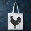 A simple outline illustration of a full-body chicken, suitable for graphic design and digital crafting.