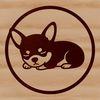 A simple vector illustration of a small Chihuahua dog breed in profile view.