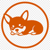 A small breed dog, specifically a Chihuahua, depicted in simple line art.