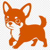 An outline drawing of a Chihuahua for digital use.