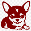 Vector illustration of a chihuahua in outline form for graphic design and crafting projects.