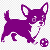 A small breed dog, a Chihuahua, in a simple vector illustration.