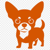 A stylized illustration of a small dog breed, the Chihuahua, suitable for commercial or personal use.