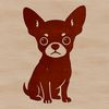 A digital silhouette of a Chihuahua animal designed as a cutting file.