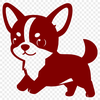 A digital illustration of a small breed dog, specifically a Chihuahua, in vector format.