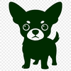 A digital illustration of a small dog breed, specifically a Chihuahua, in vector format.