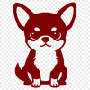 A digital illustration of a Chihuahua as a cut file suitable for various cutting machines.