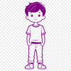 Simple Kid Design Vector A simple illustration of a young boy in a neutral setting.