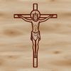 Easter Iconography Illustration Religious vector art illustration of Jesus in a crucifixion pose, suitable for various designs.