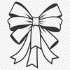Decorative Ribbon Design A decorative bow with a ribbon-like shape and ends tied in a knot.