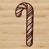 Vector Candy Cane Design A striped candy cane design made from vector shapes, suitable for digital applications.