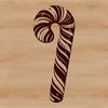 Festive Holiday Treat Illustration A festive red and white striped candy cane illustration for digital design projects.