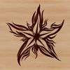 A stylized star illustration in vector format, ideal for Christmas decorations and designs.