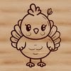 Christmas Turkey Silhouette Vector Art A digital illustration of a farm animal, commonly associated with the Christmas season.
