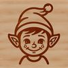 Merry Elf Character SVG Design A cheerful Christmas elf character with a pointed hat and mischievous grin.