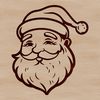 Father Christmas SVG Design SVG illustration of Father Christmas wearing a red coat with white fur trim, smiling and holding a sack.