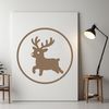 A stylized illustration of a reindeer with antlers, suitable for Christmas-themed designs.