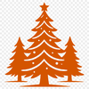 A traditional Christmas tree silhouette with intricate details, perfect for commercial or personal use.
