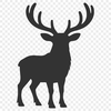 A digital illustration of a reindeer in profile, suitable for vector graphics and commercial use.