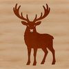 A simple outline design of a reindeer head, ideal for cutting out or laser engraving.