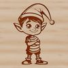 Jolly Holiday Companion A small, mischievous elf standing with a cheerful expression, perfect for festive holiday designs.