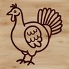 Vector Turkey Silhouette A simple line drawing of a turkey in profile.