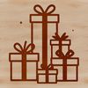 A simple illustration of a wrapped present on a festive background.