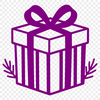 A wrapped gift box with a bow on top, suitable for commercial or personal use as a cutting file or stencil.